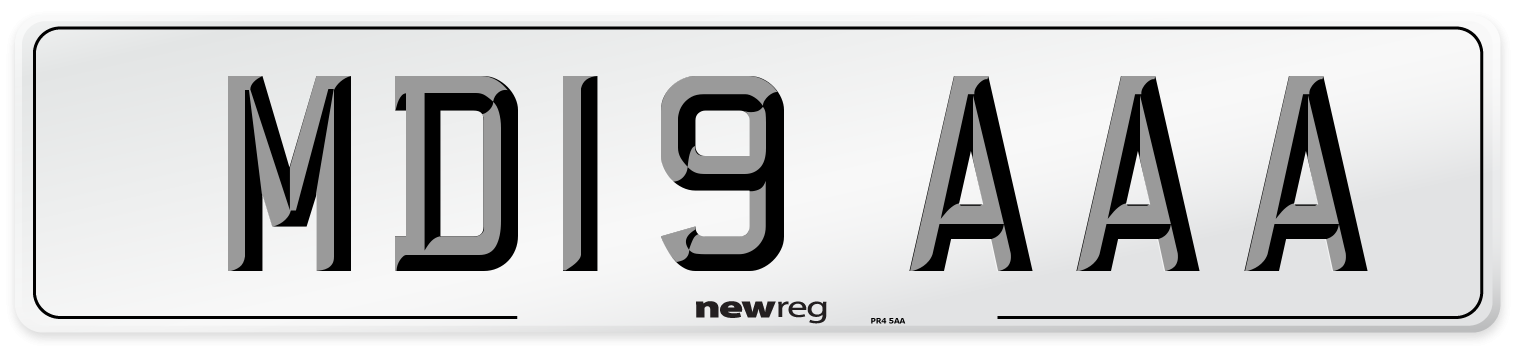 MD19 AAA Number Plate from New Reg